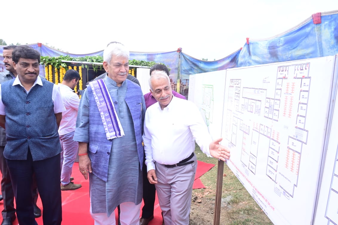 LG lays foundation stone of muchawaited District Hospital Complex in