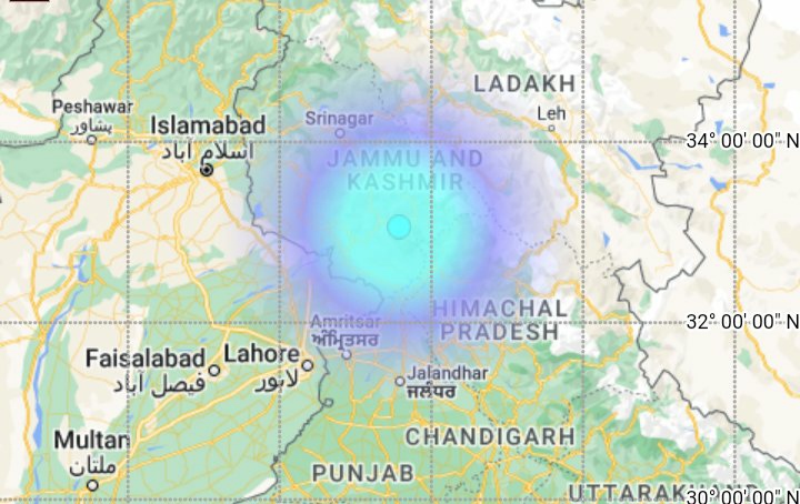 Highest magnitude earthquake in jammu and kashmir