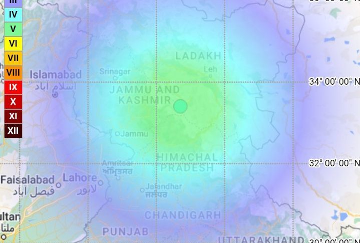 Earthquakes today kashmir