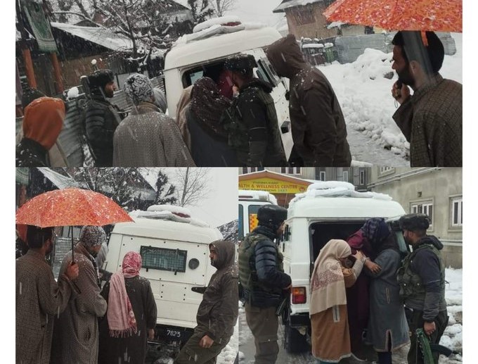 Pregnant woman evacuated in J&K’s Sopore amid heavy snowfall